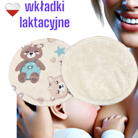 WKŁADKI LAKTACYJNE PUL bambus - MISIE MIĘTOWE