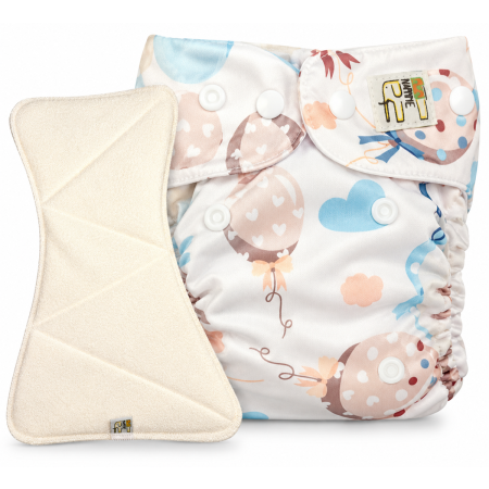 Pieluszka Wielorazowa AIO Kieszonka bambus z wkładem klepsydrowym OS 6–15 kg - Balony Miętowe | NappiMe®