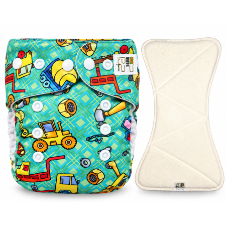 Pieluszka Wielorazowa AIO Kieszonka coolmax z wkładem klepsydrowym OS 6–15 kg - Budowa | NappiMe®