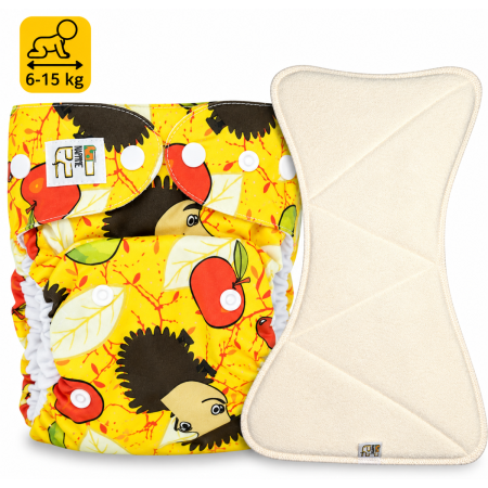 Pieluszka Wielorazowa AIO Kieszonka bambus z wkładem klepsydrowym OS 6–15 kg - Jeże | NappiMe®