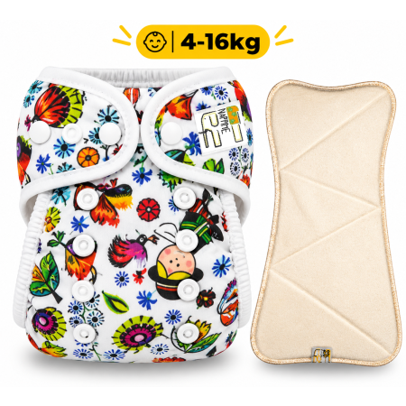 Pieluszka Wielorazowa AIO PUL z wkladem klepsydrowym OS 6–15 kg - Łowicki | NappiMe®