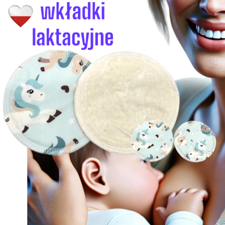 WKŁADKI LAKTACYJNE PUL bambus - JEDNOROŻCE MIĘTOWE