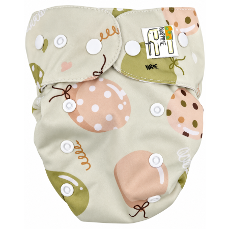 Pieluszka wielorazowa Kieszonka Mikropolar OS 6–15 kg – Balony Zielone | NappiMe®