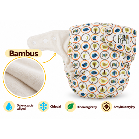 Pieluszka wielorazowa Kieszonka Bambus OS 6–15 kg – Laskółka | NappiMe®
