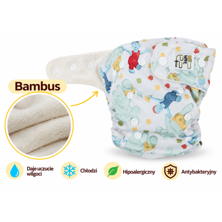 Pieluszka wielorazowa Kieszonka Bambus OS 6–15 kg – Nappimiś | NappiMe®