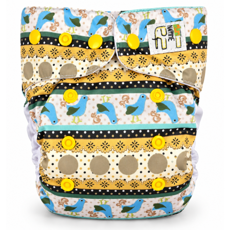 Pieluszka wielorazowa Kieszonka Coolmax OS 6–15 kg – Groszkowe Kury | NappiMe®