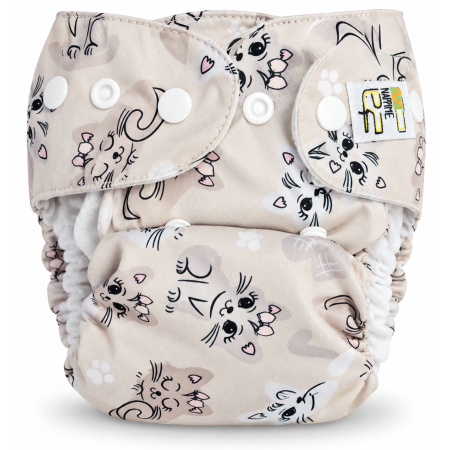 Pieluszka wielorazowa Kieszonka Bambus NB 1,5-8 kg – Kotki | NappiMe®