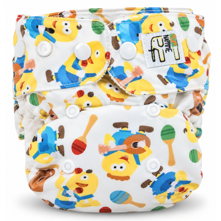 Pieluszka Wielorazowa AIO Kieszonka bambus z wkładem klepsydrowym OS 6–15 kg - Nappinionki | NappiMe®