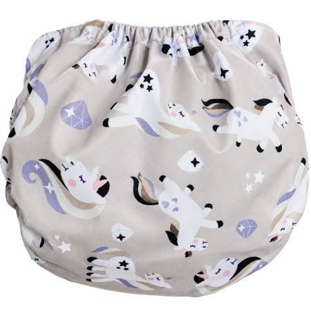 Pieluszka Wielorazowa AIO Kieszonka coolmax z wkładem klepsydrowym OS 6–15 kg - Jednorożce | NappiMe®