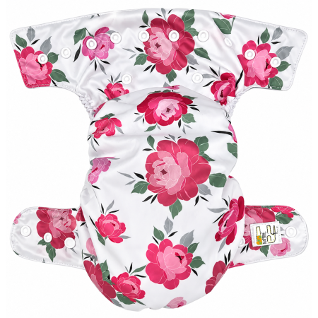 Pieluszka wielorazowa Kieszonka Bambus OS 6–15 kg – Piwonie | NappiMe®