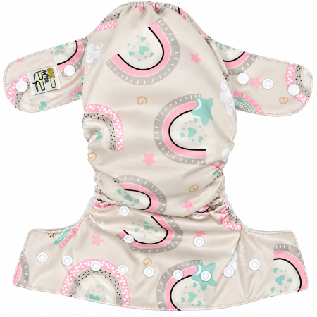 Pieluszka wielorazowa Kieszonka Bambus OS 6–15 kg – Tęcza | NappiMe®