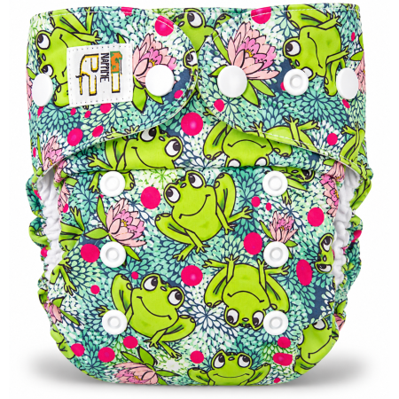 Pieluszka wielorazowa Kieszonka Bambus OS 6–15 kg – Żaby | NappiMe®