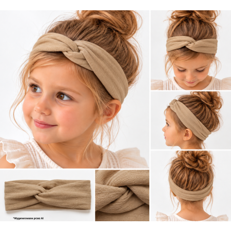 Opaska muślinowa przeplatana Mini – Camel | NappiMe®