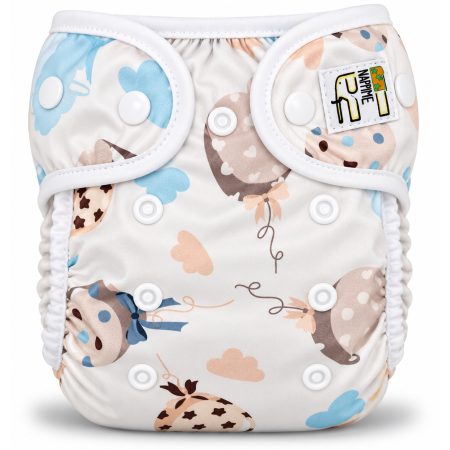Pieluszka wielorazowa otulacz PUL ze skrzydełkami OS 6–15 kg – Balony Miętowe | NappiMe®