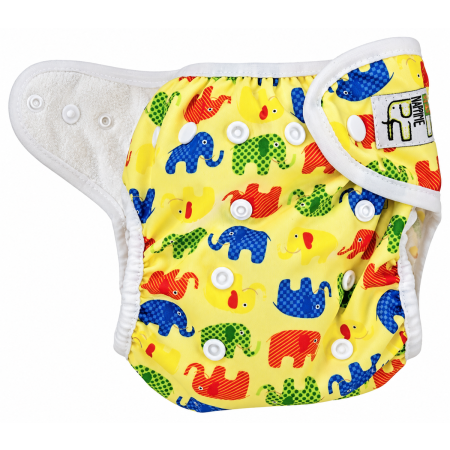 Pieluszka wielorazowa otulacz PUL OS 6–15 kg – Kolorowe Słonie | NappiMe®