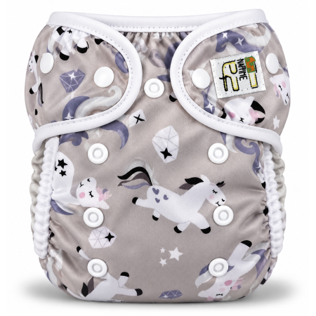 Pieluszka wielorazowa Kieszonka Coolmax ze skrzydełkami OS 6–15 kg – Jednorożce | NappiMe®
