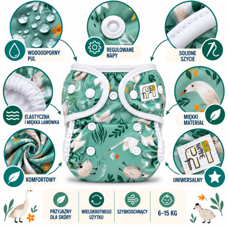 Pieluszka wielorazowa otulacz PUL OS 6–15 kg – Brzydkie Kaczątko | NappiMe®