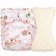 Pieluszka Wielorazowa AIO Kieszonka bambus z wkładem klepsydrowym OS 6–15 kg - Króliczki | NappiMe®