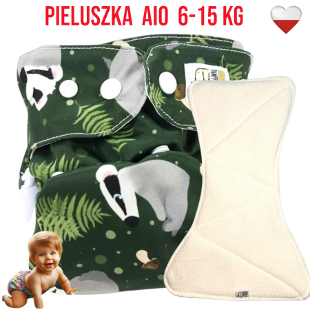 Pieluszka Wielorazowa AIO Kieszonka Coolmax BORSUKI  NappiMe