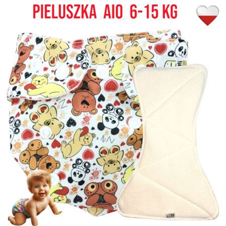 Pieluszka Wielorazowa AIO Kieszonka Mikropolar MISIE  NappiMe