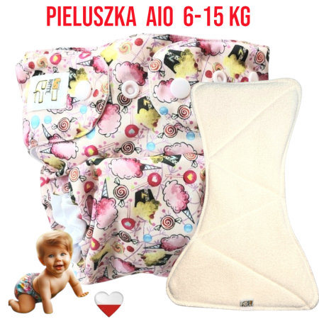 Pieluszka Wielorazowa AIO Kieszonka Coolmax CANDY NappiMe