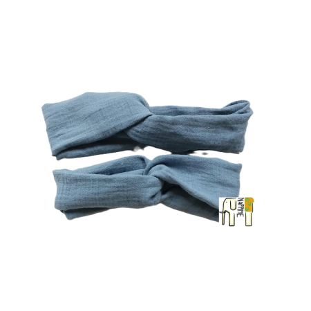 Opaska muślinowa przeplatana Maxi – Niebieska | NappiMe®