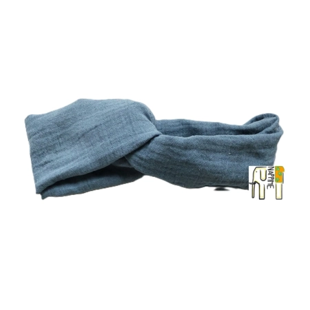 Opaska muślinowa przeplatana Maxi – Niebieska | NappiMe®