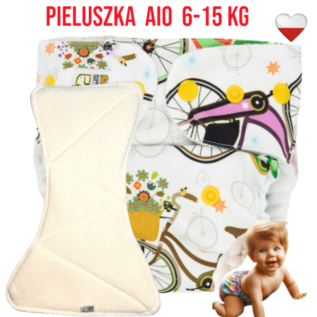 Pieluszka Wielorazowa AIO Kieszonka Mikropolar ROWERY NappiMe