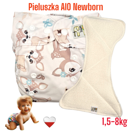 Pieluszka Wielorazowa AIO Newborn Kieszonka Bambus SARENKI  NappiMe