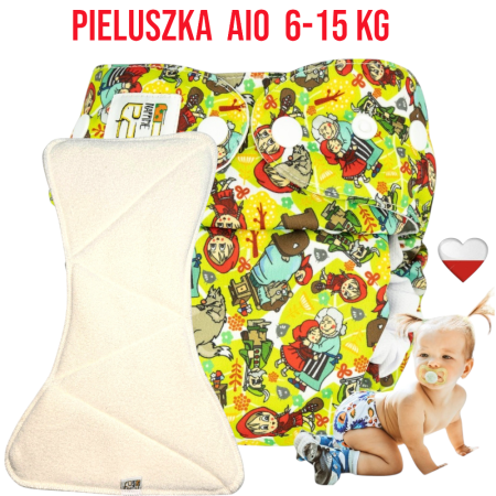 Pieluszka Wielorazowa AIO Kieszonka Mikropolar CZERWONY KAPTUREK  NappiMe