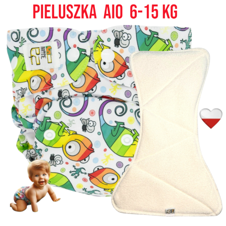 Pieluszka Wielorazowa AIO Kieszonka Mikropolar KAMELEONY  NappiMe