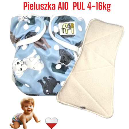 Pieluszka Wielorazowa AIO PUL PIESKI NIEBIESKIE NappiMe