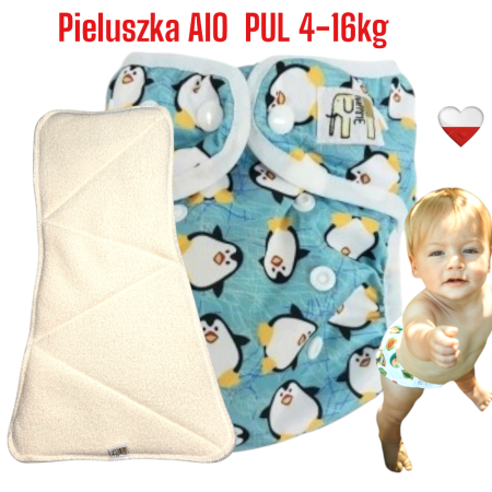 Pieluszka Wielorazowa AIO PUL PINGWINY NappiMe