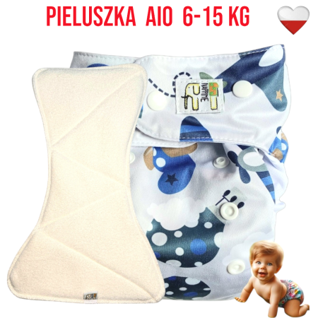 Pieluszka Wielorazowa AIO Kieszonka bambus SAMOLOTY  NappiMe